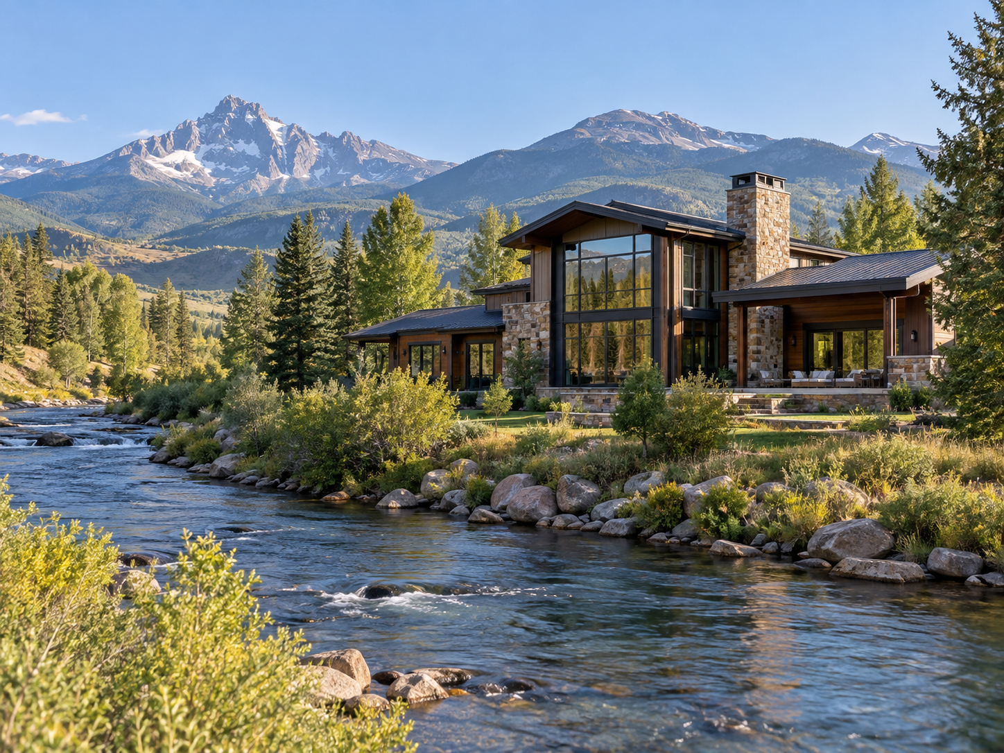 Contemporary riverfront retreat