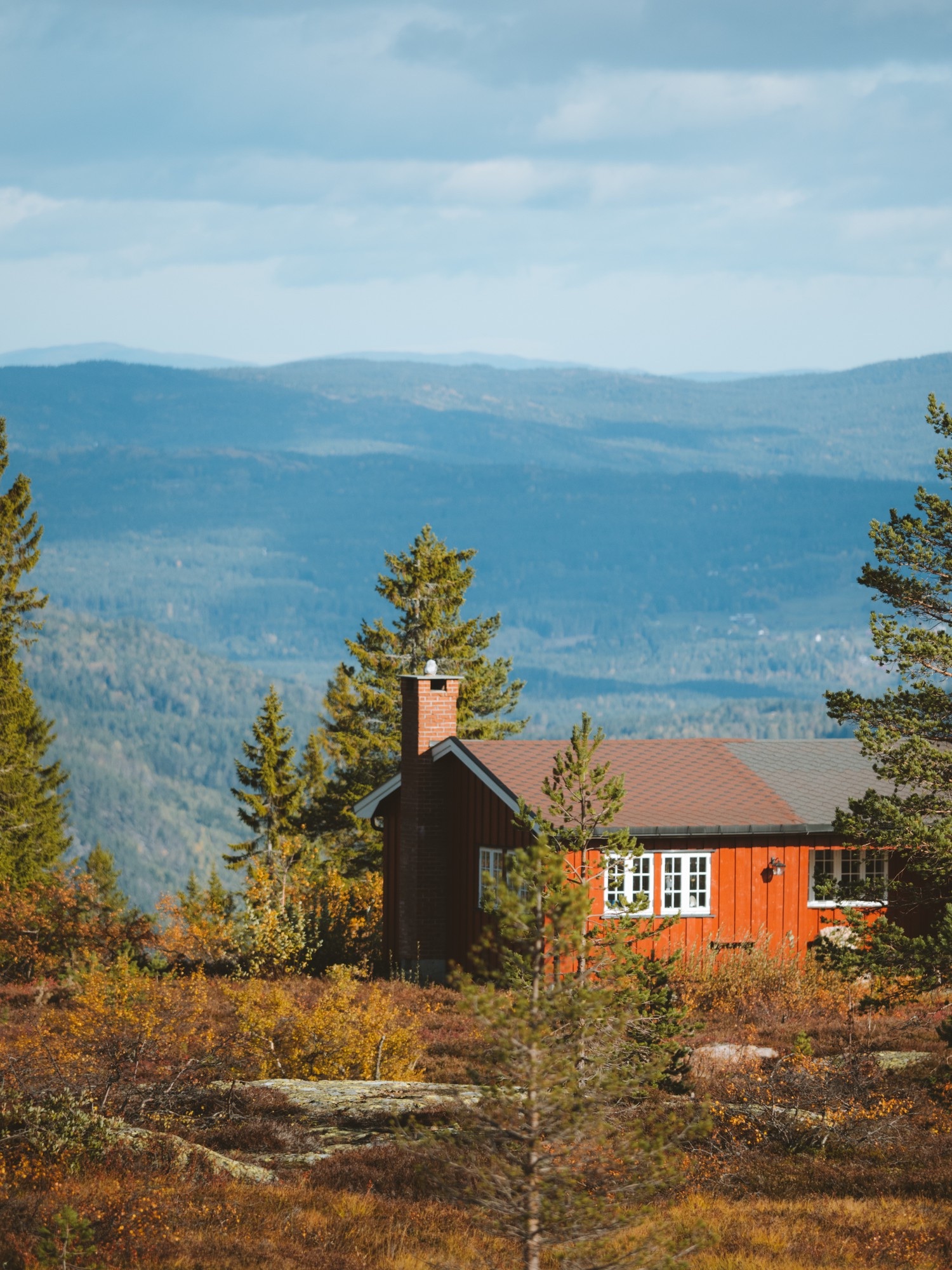 Mountain home surrounded by autumn trees in the Gunnison Valley